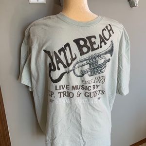 NWOT Chaps 2XL light blue Jazz Beach T-shirt